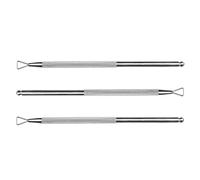 Beaupretty Repousse-cuticules en Acier Inoxydable 3 Pièces, Grattoir Double Face Triangulaire et Rond, Nettoyant pour Cuticules D’ongles Professionnel, Outil Manucure pour Ongles et Gel UV