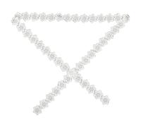 Beaupretty Ruban de Bordure en Dentelle Perlée 2 Mètres, Organza Double Couche Ivoire avec Broderies à Motifs Floraux 3d, Appliqués en Tissu Brodé à Fleurs pour Robes de Mariée et Décoration