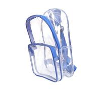 Beaupretty Sac à Transparent PVC Jelly Sac Scolaire Extérieur Organisateur de Maquillage Voyage Bleu avec Poches Maille