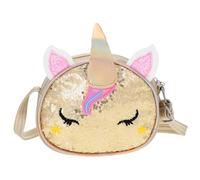 Beaupretty Sac Bandoulière Licorne Fille Scintillant PU Paillettes Doré Sac Main Princesse pour Petite Fille Anniversaire et Pratique et Sûr