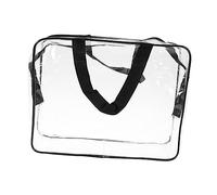 Beaupretty Sac cosmétique étanche Mariage Se maquiller Voyages Multi Salle de Bains Faire Trousses de Toilette Sac fourre-Tout cosmétique Transparent Trousse de Toilette en PVC Noir