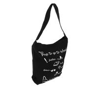 Beaupretty Sac Toile pour Femmes Grand Format Sac Bandoulière Réutilisable pour Enseignants de Mathématiques Courses Noir
