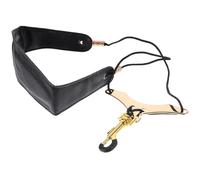 Beaupretty Sangle de Saxophone Réglable avec Rembourrage en Cuir Souple Noir, Sangle de Cou Confortable pour Saxophone Alto, Accessoire de Remplacement pour Musicien