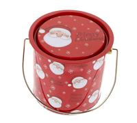 Beaupretty Seaux de Rangement Tôle pour Bonbons de Noël avec Couvercles et Poignée Contenants Polyvalents pour Friandises Biscuits et Snacks Décoration Festive et Empilable