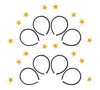 Beaupretty Serrage-tête à Étoiles Jaune 8 Pièces, Accessoires de Fête Thème de L'espace, Bandeau de Costume pour Carnaval et Nouvel An, Coiffes Antennes Scintillantes pour Déguisement