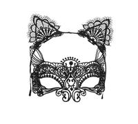 Beaupretty Serrage-tête En Dentelle Noir 2 Pièces Cache-œil Pour Femme Cosplay Fête Masquarade Oreille De Chat