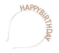 Beaupretty Serrage-tête Joyeux Anniversaire Lettres, Bandeau Cheveux en Alliage Strass Couleur Dorée Pâle, Accessoire Fête D’anniversaire pour Femmes et Filles, Décoration Cheveux Festival