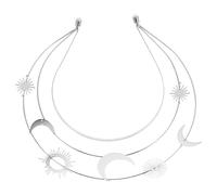 Beaupretty Serre-tête de Déesse Argenté avec Étoiles et Lune Serre-tête Médiéval Fait Main pour Mariage et Fête Accessoire Cheveux Élégant pour Femmes