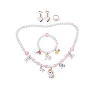 Beaupretty Set de Bijoux Princesse pour Petite Fille Collier et Bracelet Perles Élastiques Décoratif Accessoire pour Fête et Déguisement