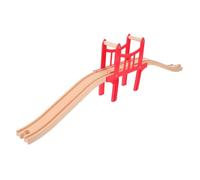 Beaupretty Set Extension de Rails Bois avec Pont Rouge pour Train Adaptateurs et Connecteurs Compatibles Accessoires pour Circuit de Train Éducatif Maison École