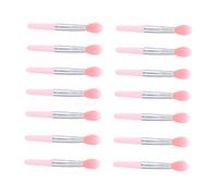 Beaupretty Set Pinceaux Silicone Lèvres et Fards à Paupières Applicateurs Maquillage Doux et Pratiques Poignée Rose et Rouge Transparent Kit Mini pour Lèvres et Yeux Lavable
