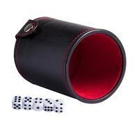 Beaupretty Set Tasse à Dés Cuir PU Double Couche avec Dés Compartiment de Rangement Pratique pour Jeux de Société Bar Ktv et Réunions Familiales