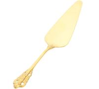 Beaupretty Spatule à Glaçage Coudée en Acier Inoxydable 304, Pelle à Gâteau Dorée Manche Gravé, Outil Rigide pour Découpe et Service de Gâteaux, Tartes et Pizzas, Ustensile de Pâtisserie