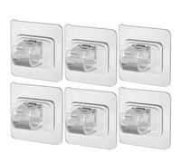 Beaupretty Support Adhésif pour Tringle à Rideaux 6pcs Ressort Unique Solide en Abs et Acier, Crochets Muraux pour Salle de Bain et Serviettes