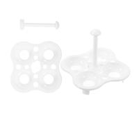 Beaupretty Support de Cuisson pour Œufs la Vapeur en Plastique Blanc Léger, Grille 4 Compartiments, Préserve les Vitamines, Cuisine, Lot de 2 Pièces
