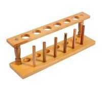 Beaupretty Support de Tubes à Essai en Bois Naturel Compartiments, Porte-Tubes Lavable pour Laboratoire et Usage Scolaire