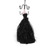 Beaupretty Support Présentoir Bijoux Noir pour Bracelets, Boucles D'oreilles, Bagues, Colliers - Taille Moyenne, Style Robe Princesse Noir Obsidienne