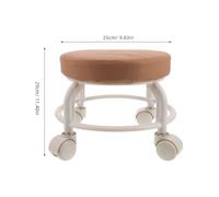 Beaupretty Tabouret De Pédicure Rond À roulettes Tabouret À roulettes pour Spa pour Garage avec Siège Roulant en Cuir PU Marron
