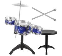 Beaupretty Tambour Musical Garçon Fille avec Siège Éducatif Préscolaire pour Tout Petits Développement Coordination Main Œil et Instrument Percussion Bleu pour Garçons et Filles