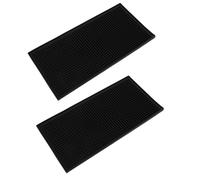 Beaupretty Tapis de Coiffure Résistant la Chaleur en Silicone, Antidérapant, 2 Pièces, Noir, pour Fers à Lisser et Fers à Friser, Équipement Professionnel de Salon, Protection