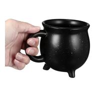 Beaupretty Tasse en Céramique Noire 450ml Halloween Sorcière Créative Design Chaudron à Trois Pieds pour Maison et Restaurant