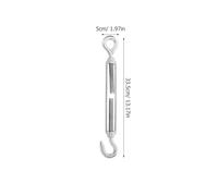 Beaupretty Tendeur de Câble Inox à Corps Ouvert Crochet et Œil pour Gréement Acier Inoxydable Résistant pour Installation Voile Ombrage Kit Tension Fil Rigide