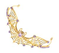 Beaupretty Tiara couronne d'Halloween coiffure d'Halloween bandeau toile d'araignée petite couronne bandeau de fête Rhinaistone Spider Photo accessoires métalliques Doré
