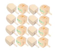 Beaupretty Toupies en Bois de Hanoukka 16 Pièces Marquage à Chaud 4 Couleurs, Jouets Gyroscopiques Traditionnels, Dessus Bois Non Peint, Éducatif pour Fête et Décoration