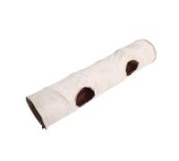 Beaupretty Tunnel pour Chat Intérieur en Polyester Beige 2 Ouvertures avec Balle Intégrée Tunnel de Jeu et Refuge Confortable pour Petits Animaux Interactif Stimulant pour Activité et