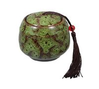 Beaupretty Urne Funéraire pour Animaux de Compagnie en Céramique Verte, Petite Urne pour Cendres de Chat et Chien, Boîte Funéraire Commémorative Sécurisée, Souvenir Solide pour Chats