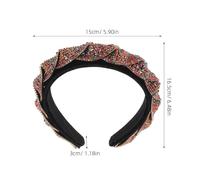 Beaupretty Velvet Rhinestone Headband Embellished Hairband For Women Comfortable Soft Velvet With Sparkling Crystals Elegant Party Accessory For Weddings And Formal Events