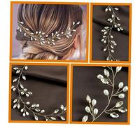 Beaupretty Vigne de Cheveux Mariage Perles et Dorés Accessoire de Mariée Chic Bandeau Fin Décoration Coiffure pour Cérémonie