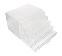 Beaupretty Vitrine de Rangement Transparente pour Minéraux 120 Compartiments, Design Compact en Plastique Clair, Tiroirs Empilables à 5 Couches pour Jeunes Collectionneurs