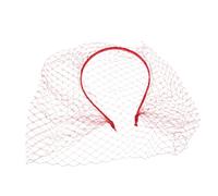 Beaupretty Voile Cage à Oiseaux Rouge Vif en Maille Fine, Bandeau Vintage Années Folles pour Coiffe de Mariage et Enterrement de Vie de Jeune Fille, Accessoire Léger et Respirant