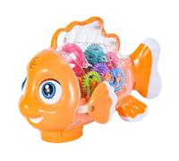 Beaupretty Voiture Électrique Poisson à Piles avec Mécanismes Lumineux pour Garçon Fille Ans Jouet Mobile Transparent avec Sons Et Musique