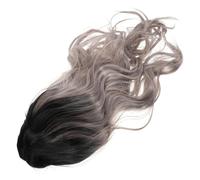 Beaupretty Wig Femme Synthétique à Dégradé Noir-gris Longue Chevelure Ondulée et Bou Résistante Chaleur Ajustable pour Cosplay Fête et Usage Quotidien