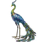 Beausoleil 1 PCS Multicolore Métallique Paon Statue Métallique Paon Statue Extérieur Jardin, Patio, Terrasse, Porche-Cour Art Décoration Métal