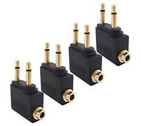 Beausoleil Lot de 4 Adaptateurs pour Casque d'avion, Adaptateurs de Vol d'avion pour Casque, Prise Jack 3,5 Mm PlaquéE Or