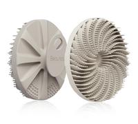 BEAUTAIL Brosse de bain exfoliante douce en silicone pour peaux sensibles, design innovant en poils en silicone pour bien mousser, poignée ergonomique antidérapante, 1 pièce (Starlight)