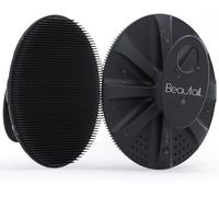 BEAUTAIL Brosse pour le corps en silicone, Pour la douche et le bain, Poils doux, Gommage doux, Pour Femme Homme Bébé Peau Sensible, Facile à tenir, Faire bien mousser, 1 pièces, Noir