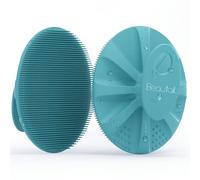 BEAUTAIL Brosse pour le corps en silicone, Pour la douche et le bain, Poils doux, Gommage doux, Pour Femme Homme Bébé Peau Sensible, Facile à tenir, Faire bien mousser, 1 pièces, Cyan
