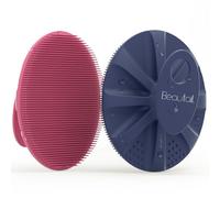 BEAUTAIL Lot de 2 brosses récurantes en silicone - Gommage doux pour homme et femme - Peau sensible de bébé - Facile à nettoyer - Mousse agréable - Plus hygiénique - Rose+