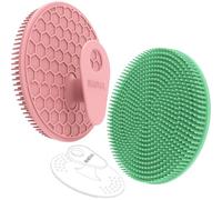 BEAUTAIL Lot de 3 brosses à récurer en silicone pour le corps et le visage, brosse exfoliante douce pour homme et femme, peau sensible, plus hygiénique que le luffa traditionnel, longue durée, rose +