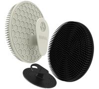 BEAUTAIL Lot de 3 brosses à récurer en silicone pour le corps et le visage, brosse exfoliante douce pour homme et femme, peau sensible, plus hygiénique que le luffa traditionnel, longue durée, noir +