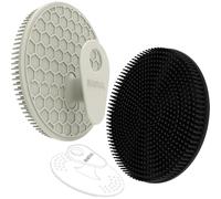 BEAUTAIL Lot de 3 brosses à récurer en silicone pour le corps et le visage, brosse exfoliante douce pour homme et femme, peau sensible, plus hygiénique que le luffa traditionnel, longue durée, noir +