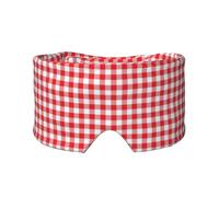 Beauté à carreaux géométriques rouges et blancs,Masque pour les yeux bloquant la lumière Cache-yeux et cache-oreilles pour le sommeil