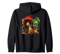 Beauté afrocentrique avec des vibrations léopard Sweat à Capuche