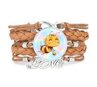 Beauté,Animal,Dessin Animé,Abeille,Diffraction,Réglable,Cuir,Tressé,Bra | Multistrat,Punk,Bracelet,Fait main,Offre,Bangle,Accessoire,Amie,Amoureux,Ethnique,Amitié,Anniversaire,Noël,Musique,Art