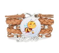 Beauté,Cadeau,Dessin Animé,Abeille,Défaut,Art,Ajustable,Cuir,Tressé,Bra | Multistrat,Punk,Bracelet,Fait main,Offre,Bangle,Accessoire,Amie,Amoureux,Ethnique,Amitié,Anniversaire,Noël,Musique,Art