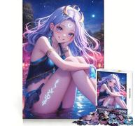 Beauté céleste au Clair de Lune Puzzle de 1000 pièces pour Adolescents Savoir se Souvenir du Pouvoir,Évasion sereine,Bords précis Cadeau d'anniversaire (38x26cm)